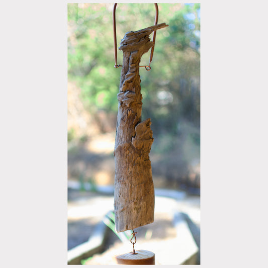 detail, heartwood driftwood wind chime