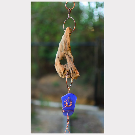 detail, driftwood wind chime