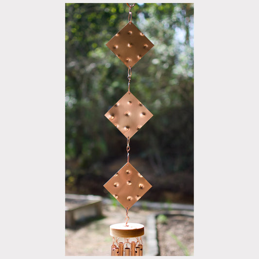 detail, copper wind chime