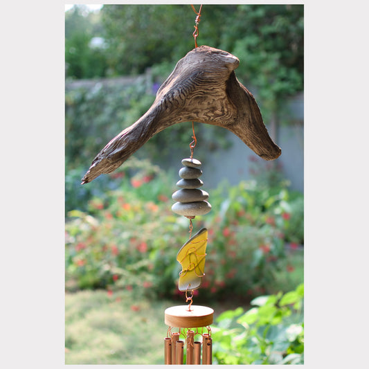 detail, driftwood, beach stone, sea glass wind chime