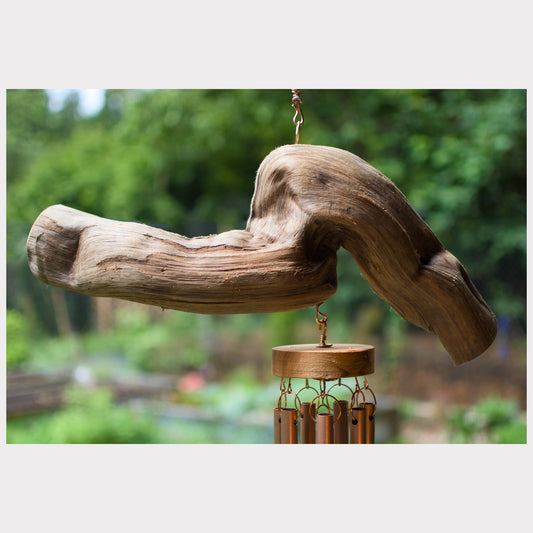 detail, natural driftwood wind chime