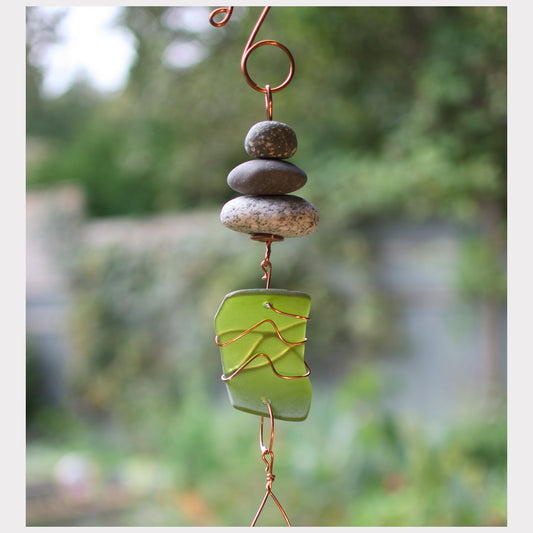 detail, zen beach stone wind chime