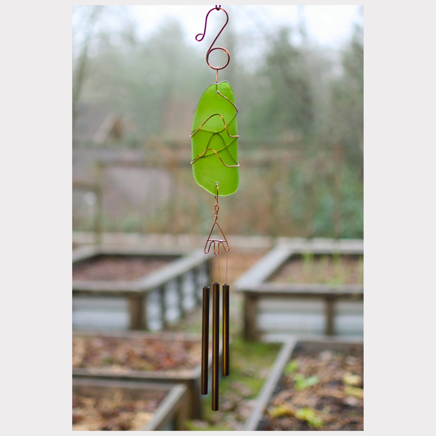 Serene Beach Glass Wind Chime - Relaxing Coastal Decor - Charming and Soothing