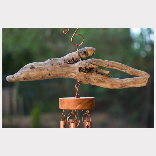 detail, driftwood wind chime