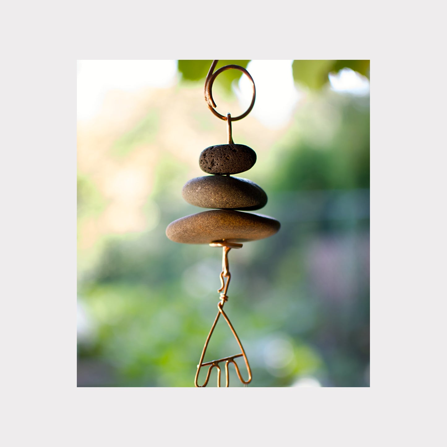 Zen Wind Chime - Beach Stone - Brass Chimes - All Season