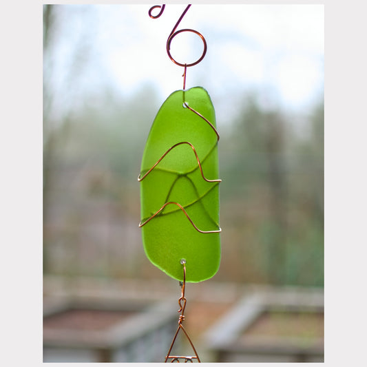 Serene Beach Glass Wind Chime - Relaxing Coastal Decor - Charming and Soothing