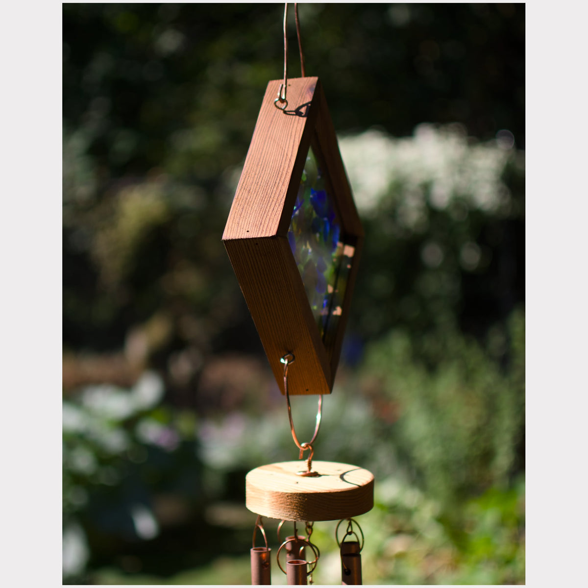Side view, kaleidoscope wind chime.