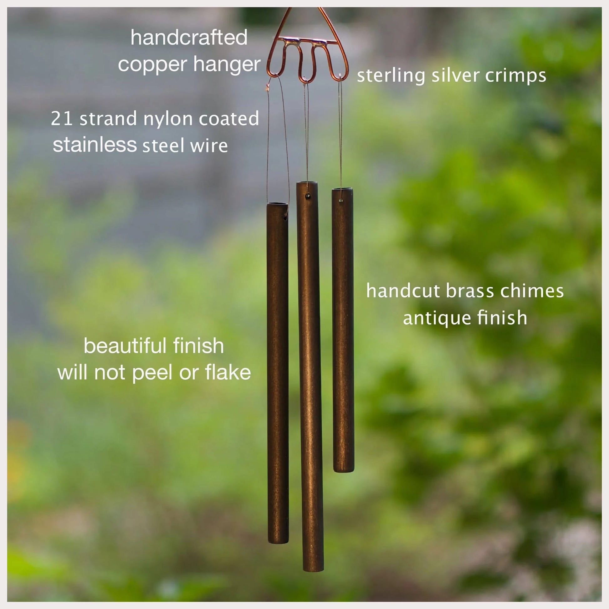 brass chimes, parts labeled