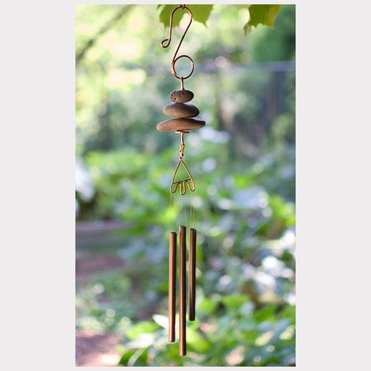Zen Wind Chime - Beach Stone - Brass Chimes - All Season